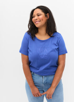 T-shirt i bomull med tryck, Dazzling Blue WAYS, Model image number 0