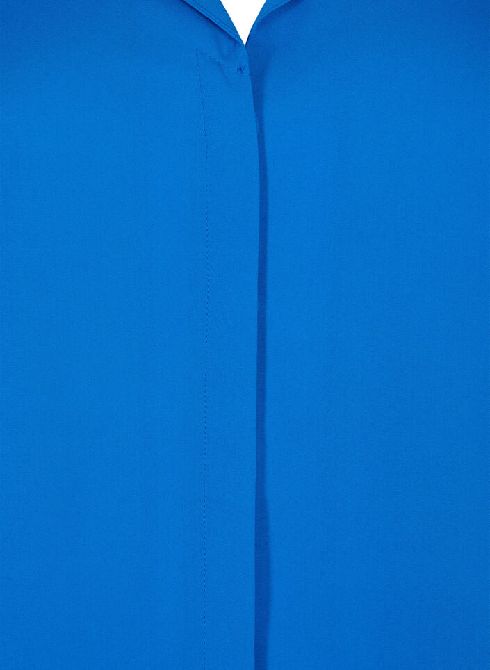 Enf&auml;rgad skjorta med V-ringning, Princess Blue, Packshot image number 2