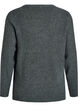Melerad stickad blus med rund hals, Gr&ouml;n, Packshot image number 1