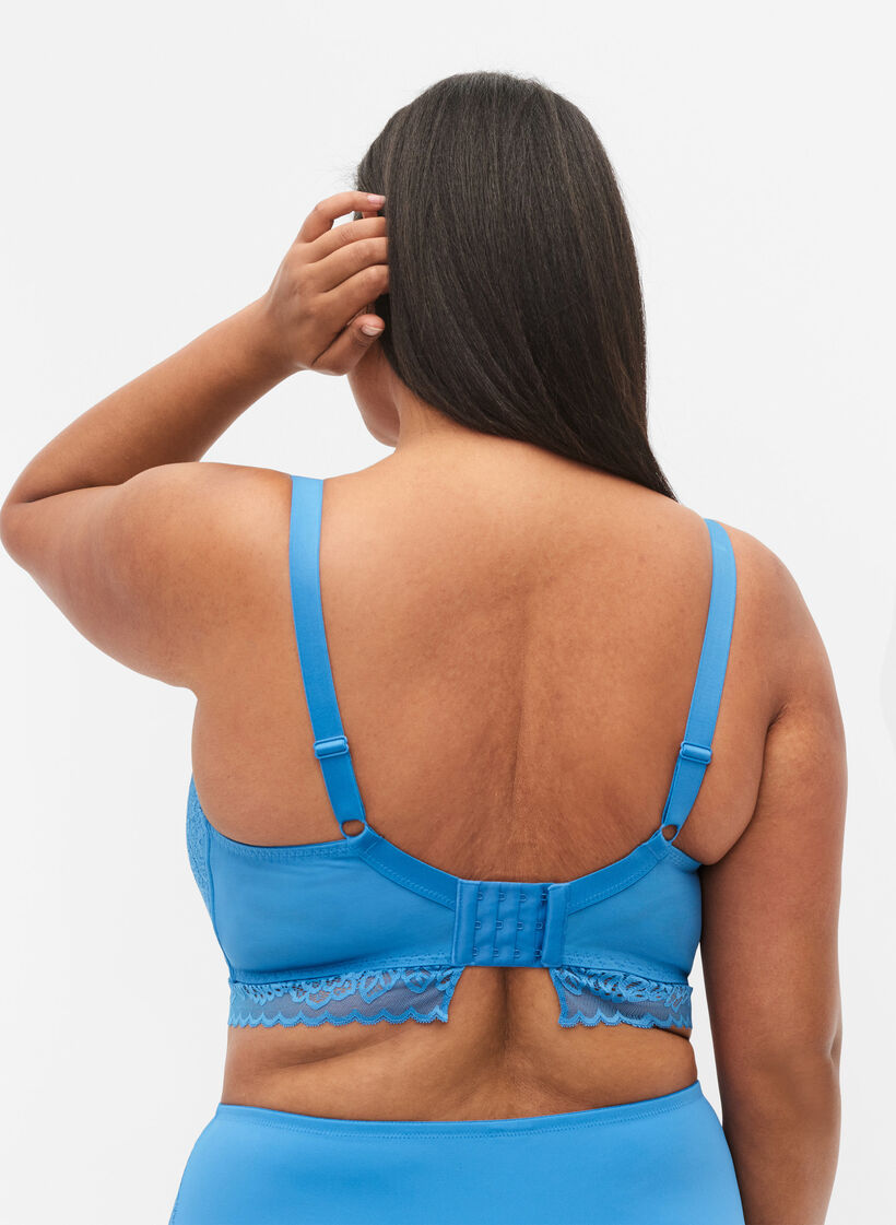 Bh med spets och mjuk vaddering, Blå, Model image number 1