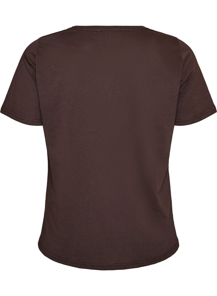 T-shirt med tryck, Brun, Packshot image number 1