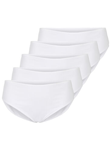 5-pack bomullstrosor med normal midja, Bright White, Packshot image number 0