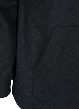 Sweatshirt med dragkedja och huva, Black, Packshot image number 3