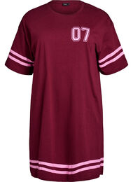 Kort t-shirtkl&auml;nning med sportiga detaljer, M&ouml;rk Bordeaux