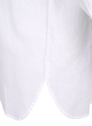 Långskjorta i linne och bomull, Bright White, Packshot image number 3