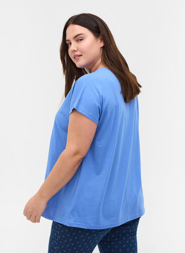T-shirt i bomullsmix, Ultramarine, Model image number 1