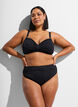 Bikinitopp i strukturerad mesh med urtagbara kuddar, Svart, Model image number 1