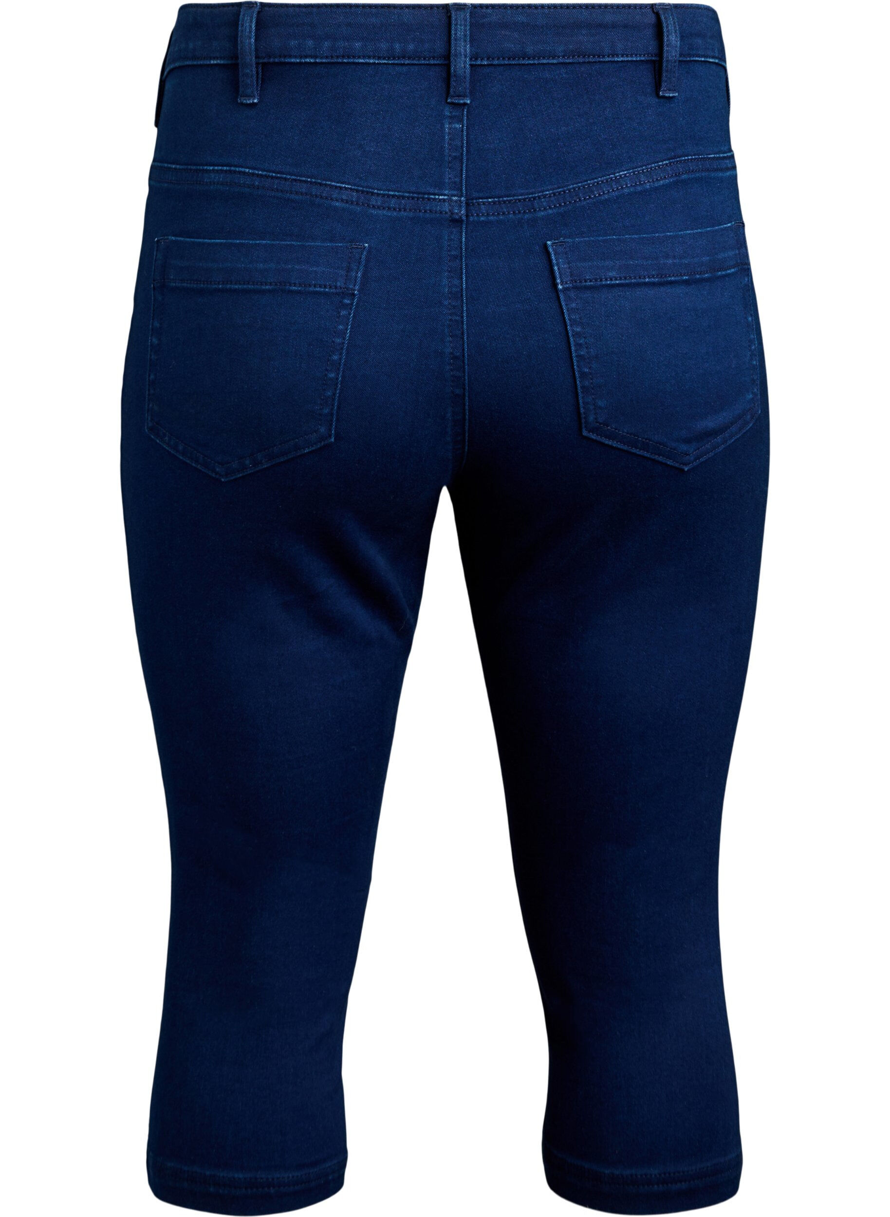 ZizziAmy caprijeans med h&ouml;g midja och supertajt passform, Bl&aring;, Packshot image number 1