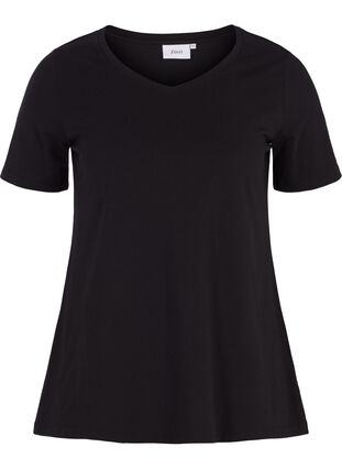 Enfärgad t-shirt i bomull, Black, Packshot image number 0