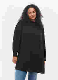 Tunika med volangkrage och långa ärmar, Black, Model