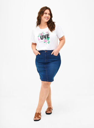 T-shirt från FLASH med tryck, Bright White Love, Model image number 2