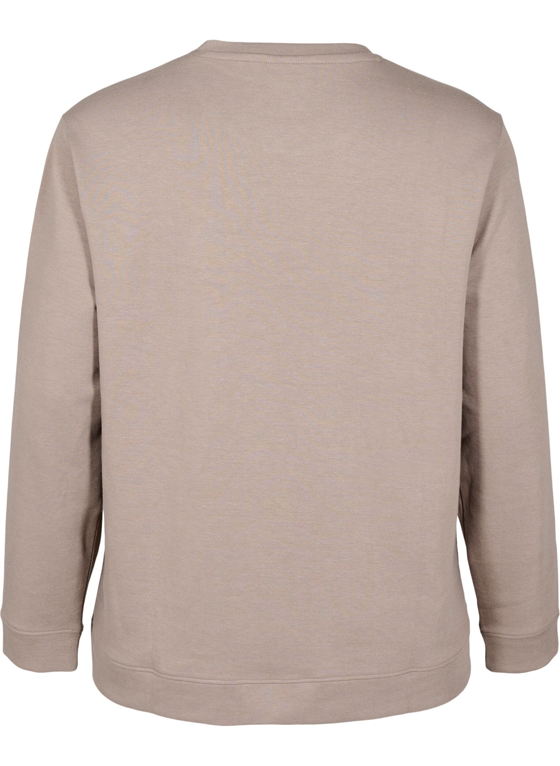 Zizzi FLASH - Sweatshirt med rund halsringning, Beige, Packshot image number 1