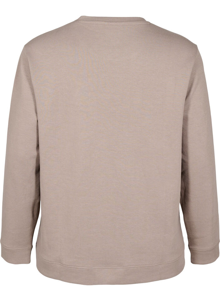 FLASH - Sweatshirt med rund halsringning, Beige, Packshot image number 1