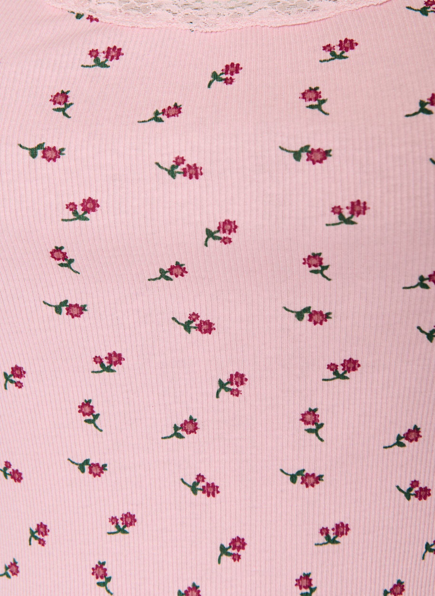 ZizziTopp med tryck och spetskant, Rosa, Packshot image number 2