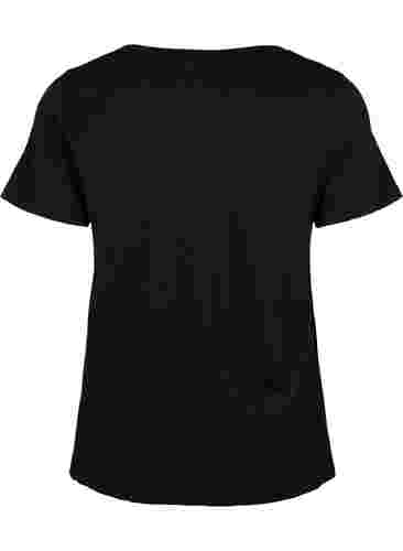T-shirt i bomull med tryck framtill, Black W. Chest print, Packshot image number 1