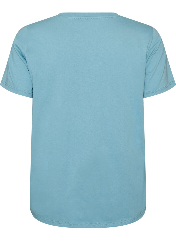 T-shirt i bomull med tryck, Bl&aring;, Packshot image number 1