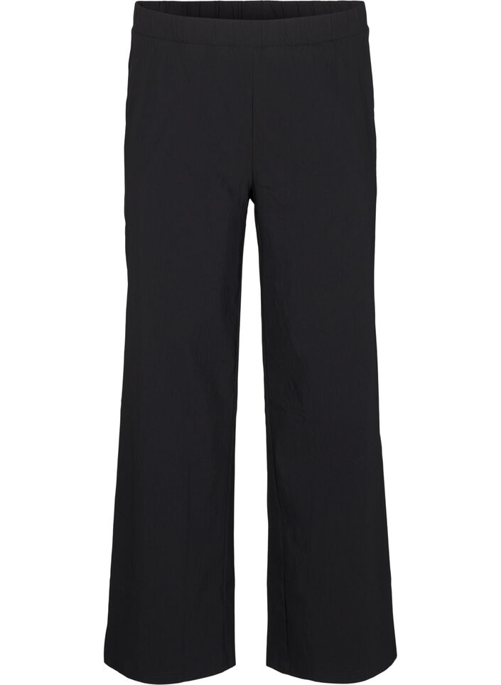 Vida byxor med resår i midjan, Svart, Packshot image number 0