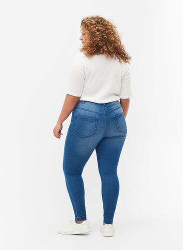 Super slim Amy jeans med hög midja, Light blue, Model image number 1