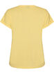 Kort&auml;rmad t-shirt i bomullsmix, Gul, Packshot image number 1