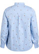 Skjorta med broderade k&ouml;rsb&auml;r, Bl&aring;, Packshot image number 1