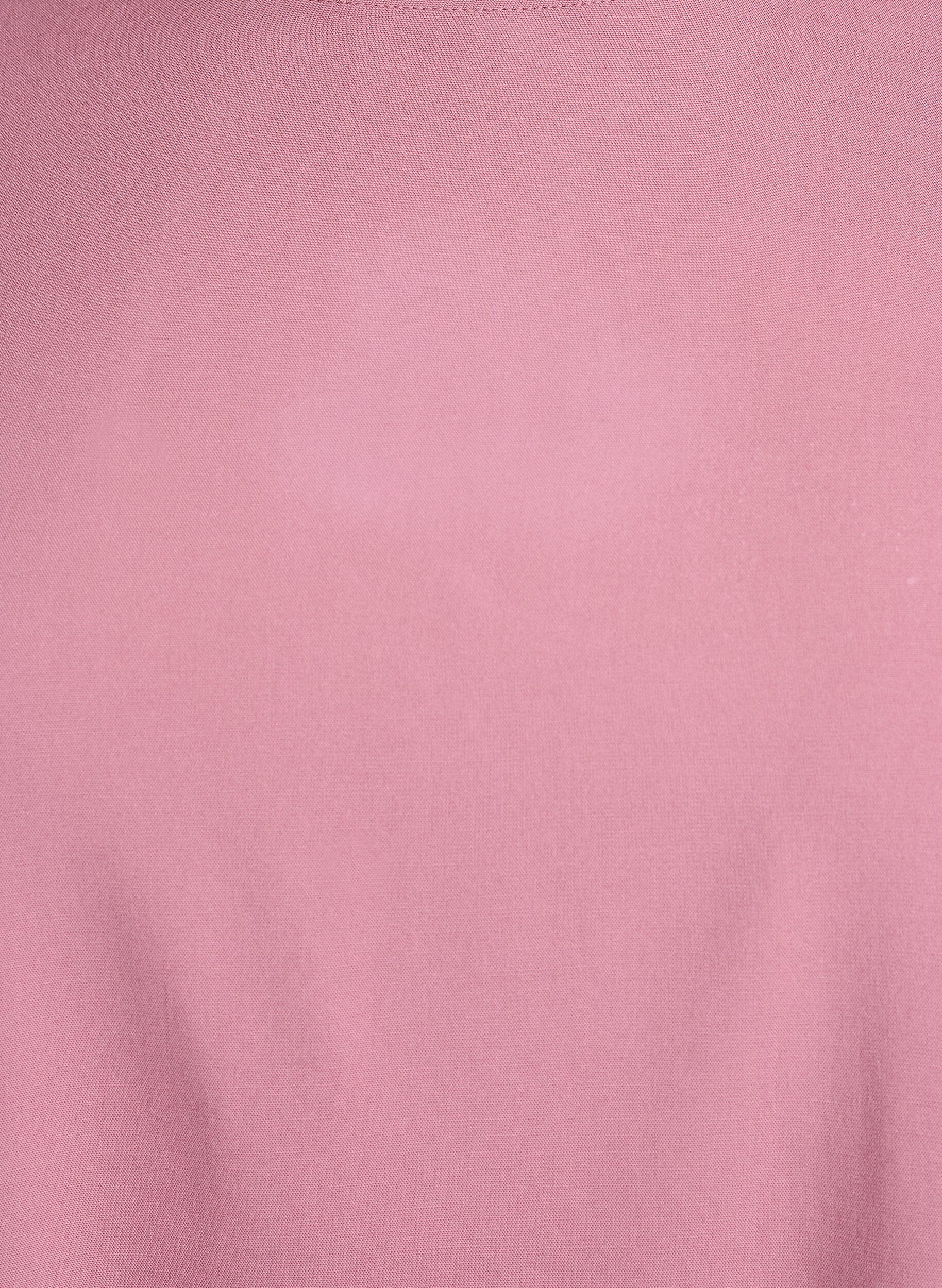 ZizziKort&auml;rmad v&auml;vd blus med rund hals, Rosa, Packshot image number 2