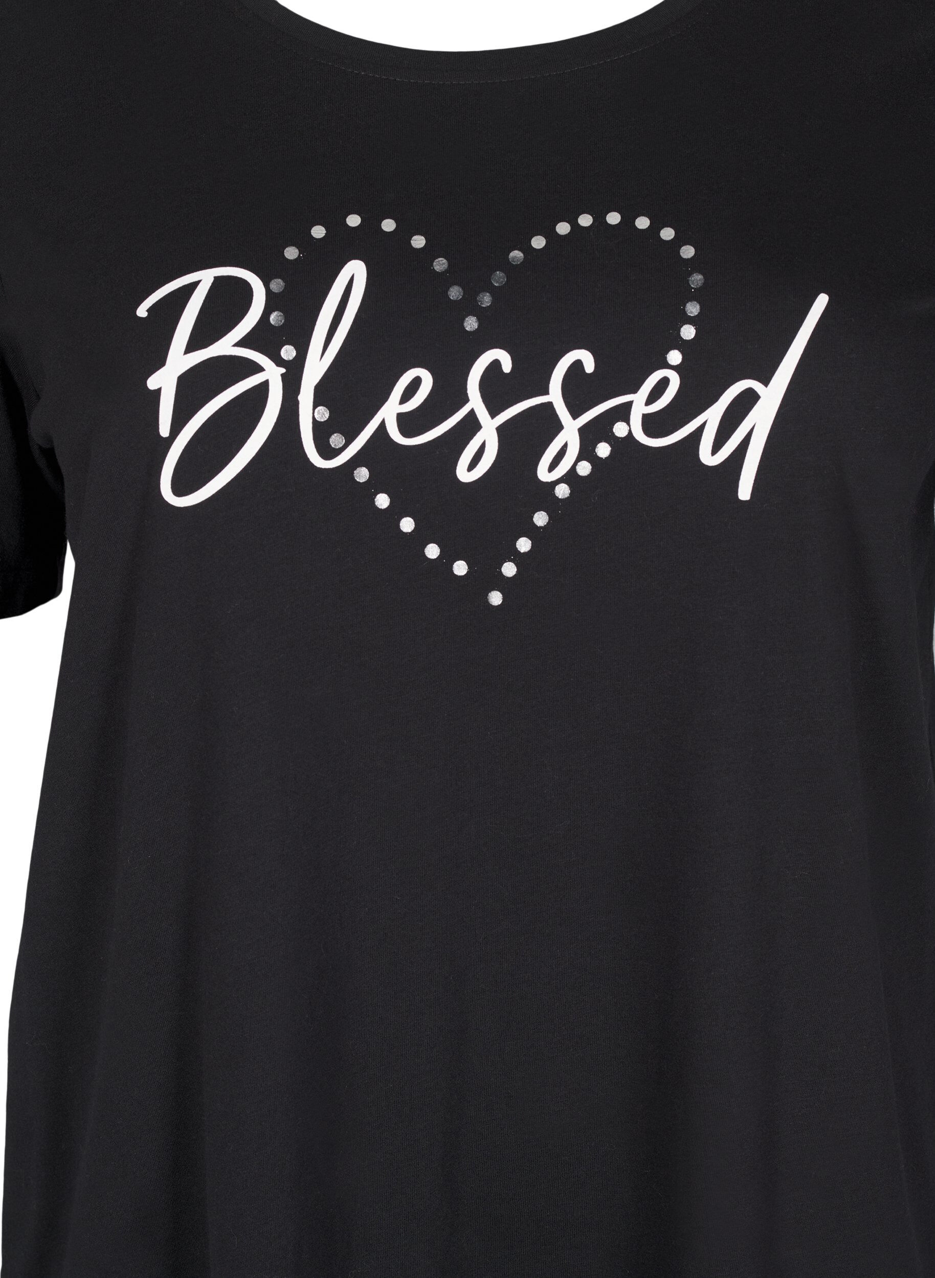 Zizzi FLASH - T-shirt med tryck, Svart, Packshot image number 2