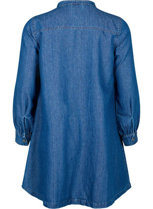 Långärmad jeansklänning, Blue denim, Packshot image number 1