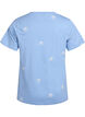 T-shirt i ekologisk bomull med broderade motiv, Bl&aring;, Packshot image number 1