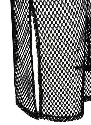 Ärmlös klänning i mesh med slits, Black, Packshot image number 3