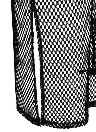 Ärmlös klänning i mesh med slits, Black, Packshot image number 3