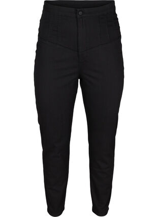 Bea jeans med väldigt hög midja, Black, Packshot image number 0