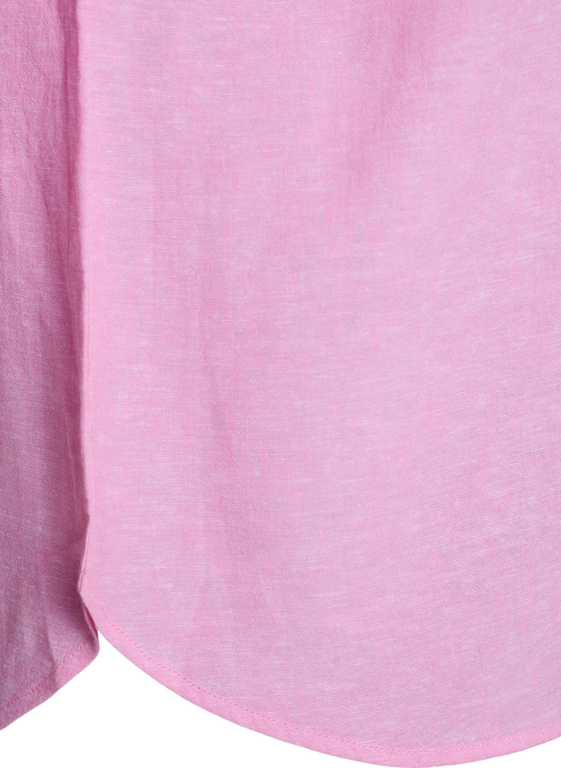 ZizziSkjorta i linne och viskos med 3/4-&auml;rmar, Rosa, Packshot image number 3