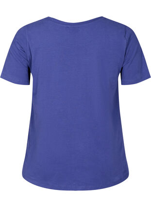 Enfärgad t-shirt i bomull, Deep Cobalt, Packshot image number 1