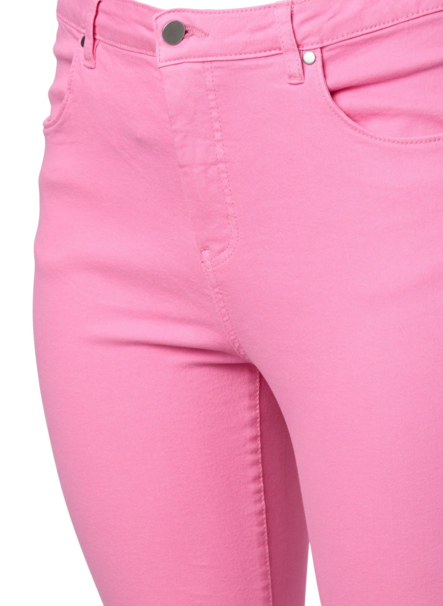 Zizzi H&ouml;gmidjade Amy jeans med super slim passform, Rosebloom, Packshot image number 2