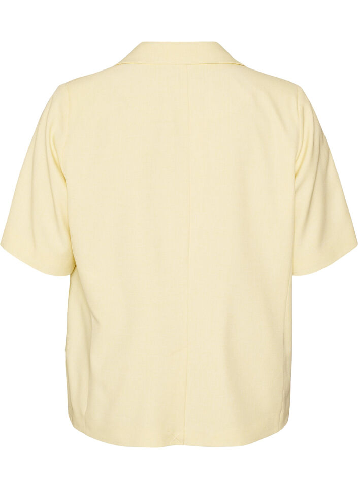 Kavaj med korta &auml;rmar och slag, Gul, Packshot image number 1