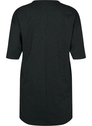 Melerad klänning med 3/4-ärmar och v-hals, Dark Grey Mel., Packshot image number 1