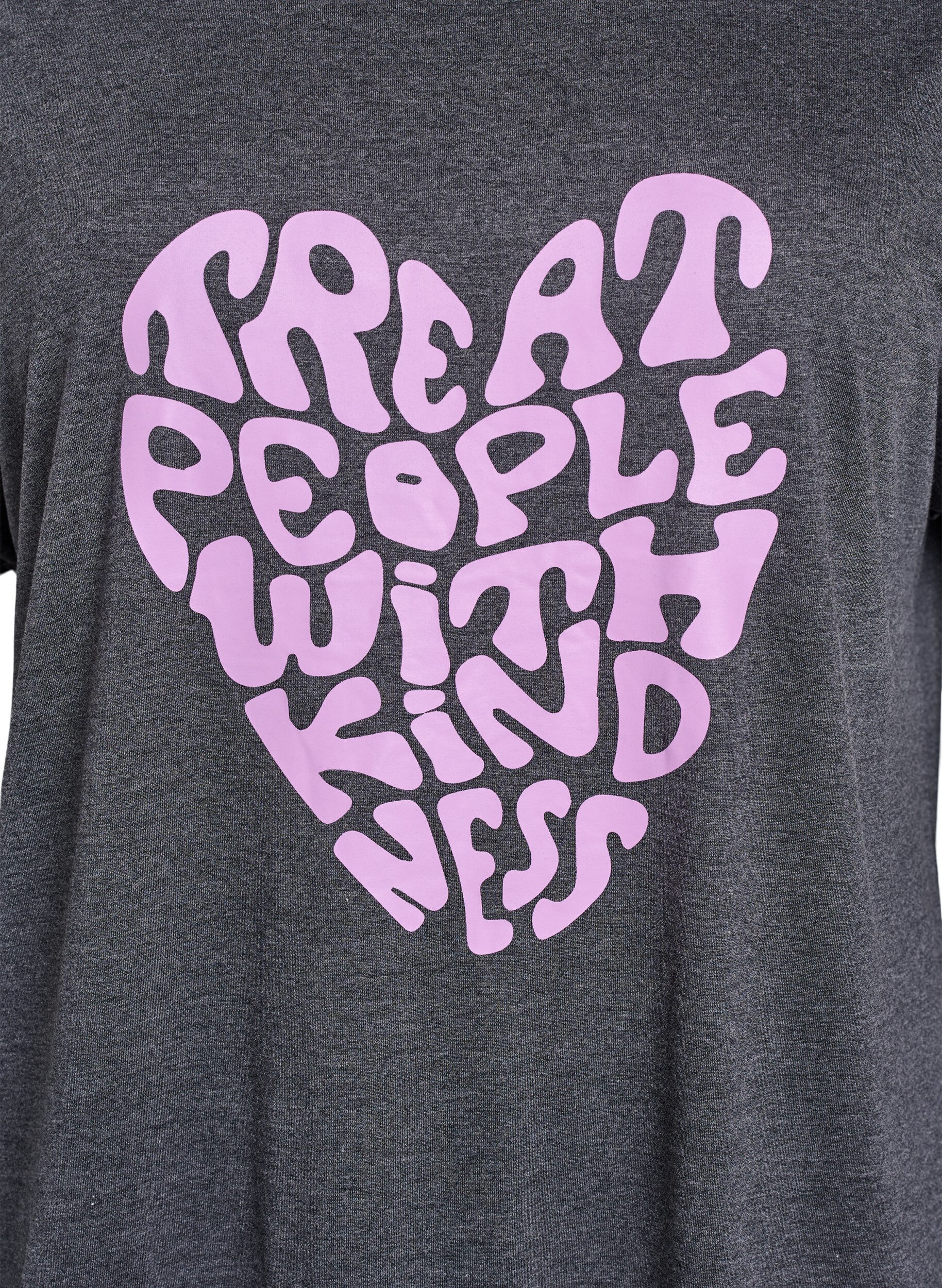 Zizzi Kort&auml;rmat nattlinne med texttryck, Svart, Packshot image number 2