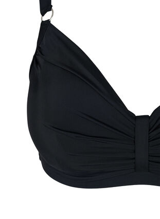 Bikiniöverdel med draperingar, Black, Packshot image number 2