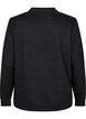 Sweatshirt med rund halsringning, Svart, Packshot image number 1