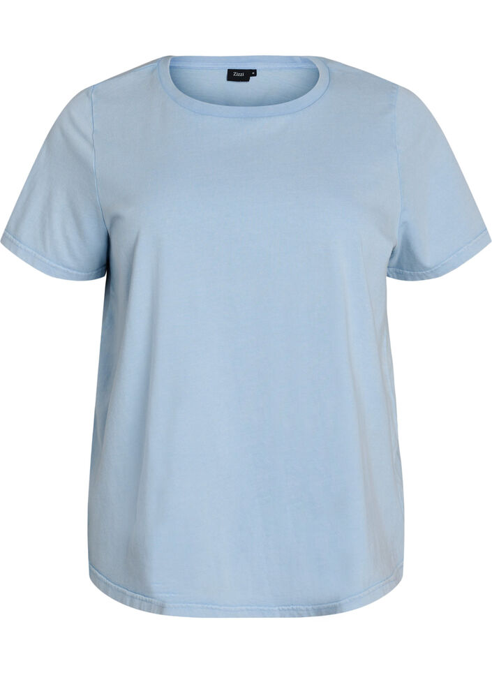 T-shirt i ekologisk bomull med grafiskt tryck, Bl&aring;, Packshot image number 0