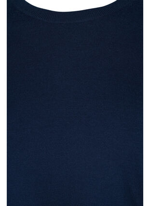 Långärmad tröja med ribb och slits, Navy Blazer, Packshot image number 2