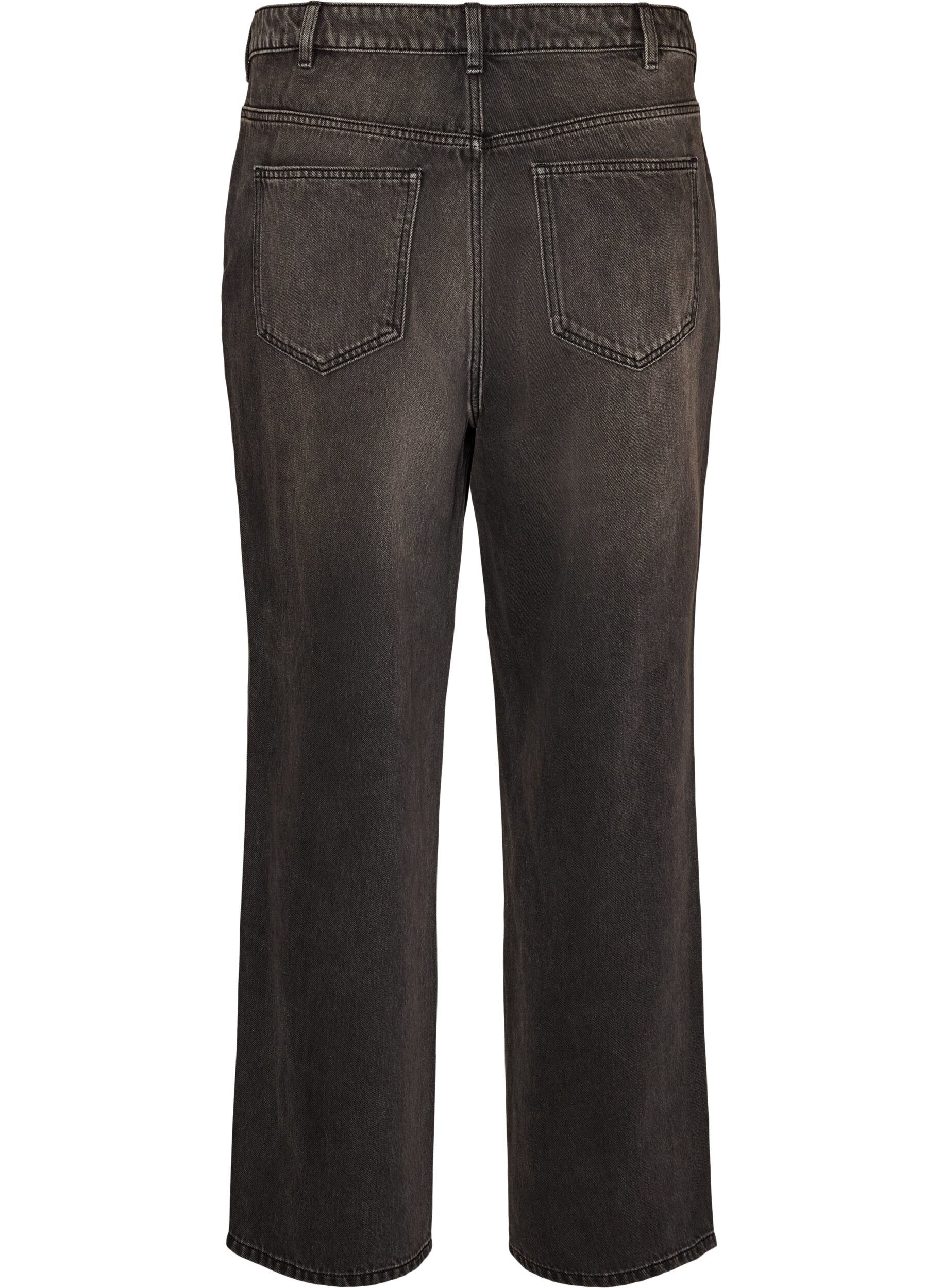 ZizziKiana straight fit-jeans med h&ouml;g midja, Svart, Packshot image number 1