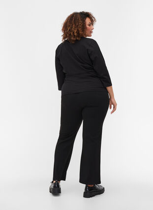 Ribbade leggings med vidd, Black, Model image number 1
