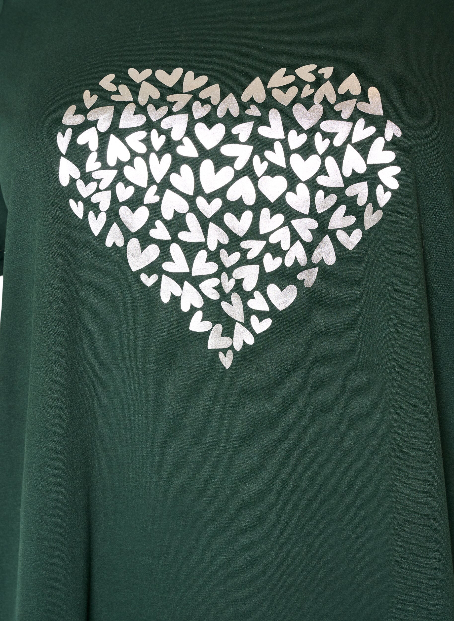ZizziT-shirt med tryck, Gr&ouml;n, Packshot image number 2