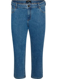 Croppade Vera-jeans med raka ben, Bl&aring;
