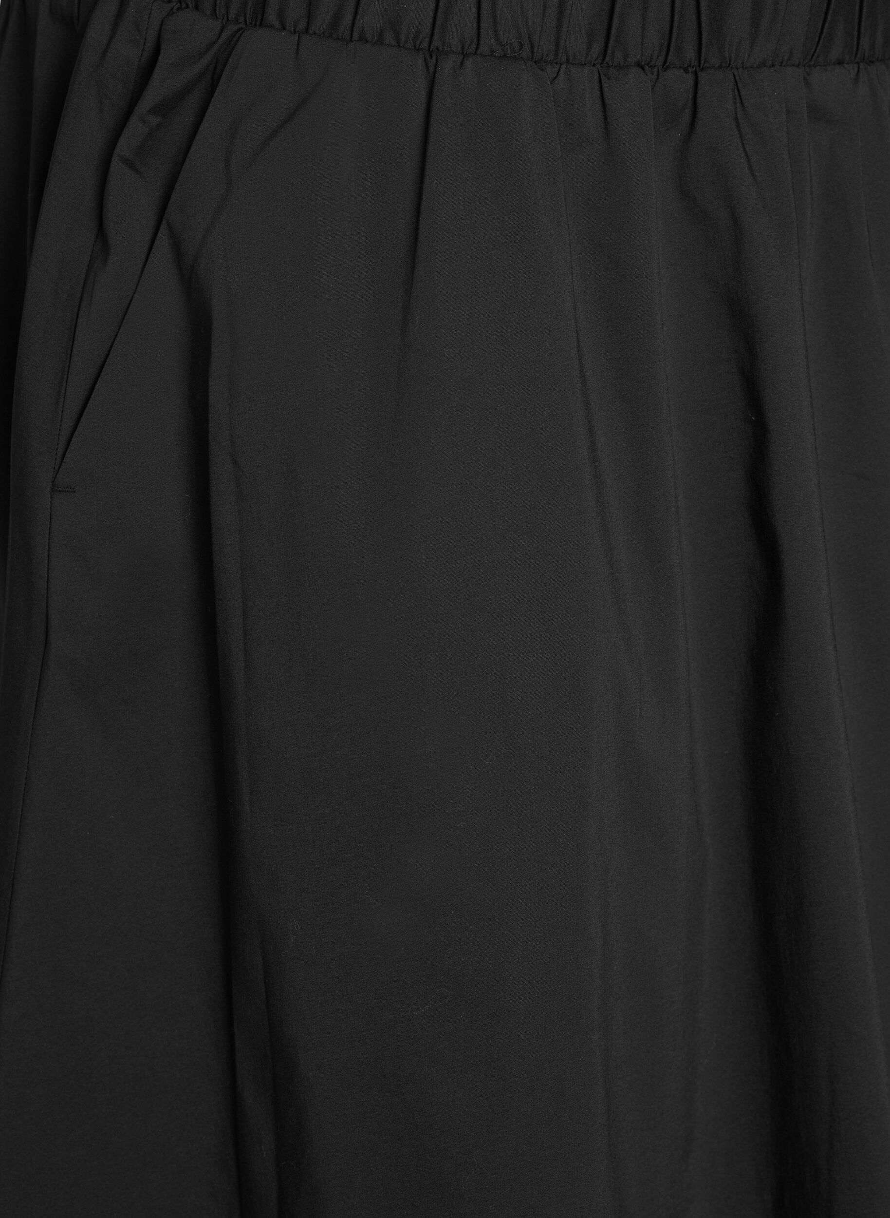 Zizzi Midikjol med res&aring;r i midjan, Svart, Packshot image number 2