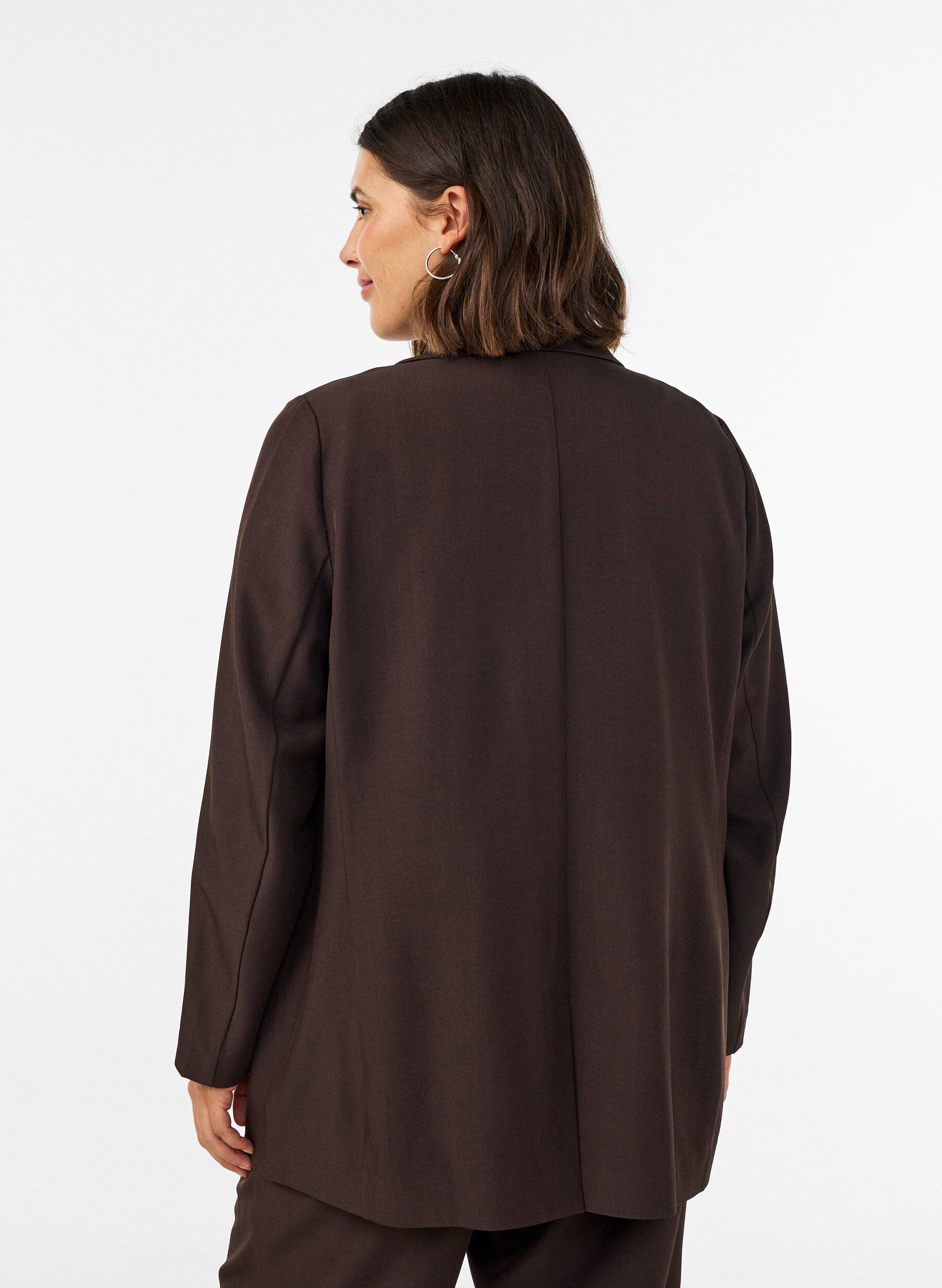 ZizziKavaj med fickor och slitsar, Brun, Model image number 2