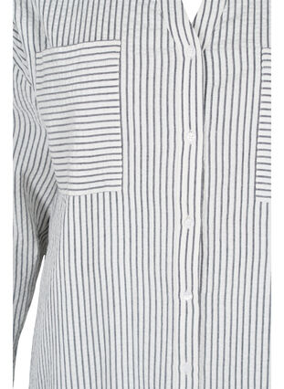 Randig skjortklänning i bomull, White Stripe, Packshot image number 2
