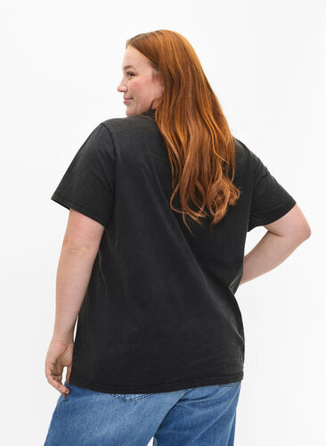 Organic Cotton T-shirt med Eagle Artif, Grey California, Model image number 1