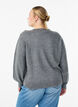 Stickad blus med knappdetalj, Gr&aring;, Model image number 2
